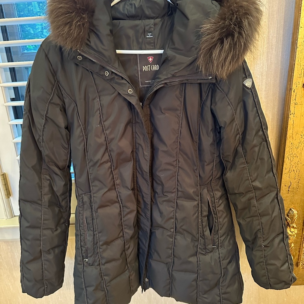 Post Card winter jacket w detachable fur hood